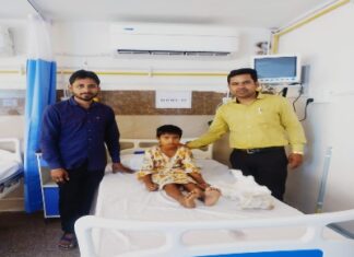 होली पर्व मनाने हॉस्पिटल से घर पहुची अनाथ छात्रा जान्हवी नाग