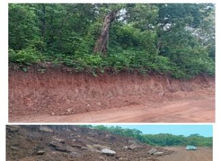 प्रसिद्ध धार्मिक पर्यटन स्थल जतमई धाम मार्गअधूरे बदहाल जर्जरघाटी मोड़ में किनारे के बड़े बड़े पत्थर बारिश से गिरने लगा है रोडकिनारे के बड़े बड़े पेड़ सड़क कि ओर झुक गया है