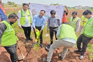 एन एच 130 सी पर हुआ वृक्षारोपण का कार्यक्रम नवापारा राजिम।