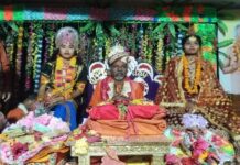 सेमरढाप छत्तीसगढ़ भागवत कथा अन्तर्गत श्री कृष्ण रूक्मणी विवाह पर भव्य बारात निकाली गई